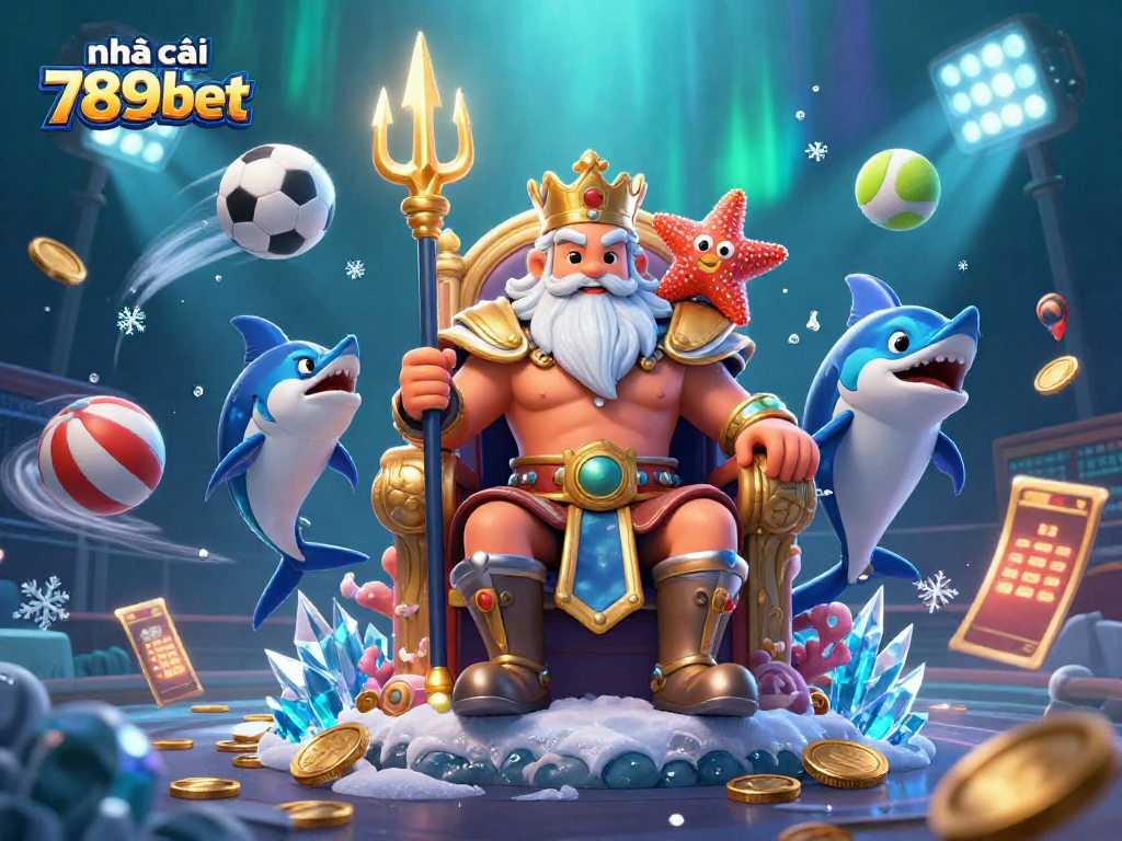 Bet with nhà cái 789bet amidst vibrant gaming elements in a thrilling underwater scene.