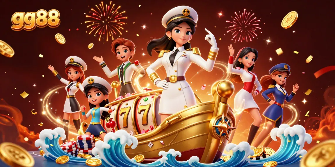 Experience thrilling gameplay with gg88's vibrant casino scene showcasing slot reels and gold coins.