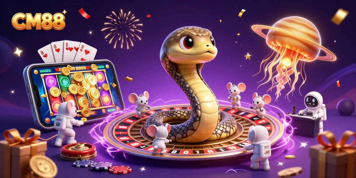 Experience the thrill of betting at CM88 with cosmic characters, vibrant slot games, and fun elements