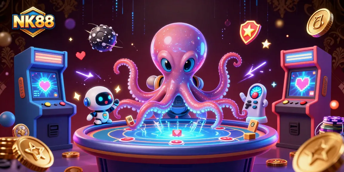 Experience the excitement at NK88 with a thrilling 3D illustration of alien gaming action!