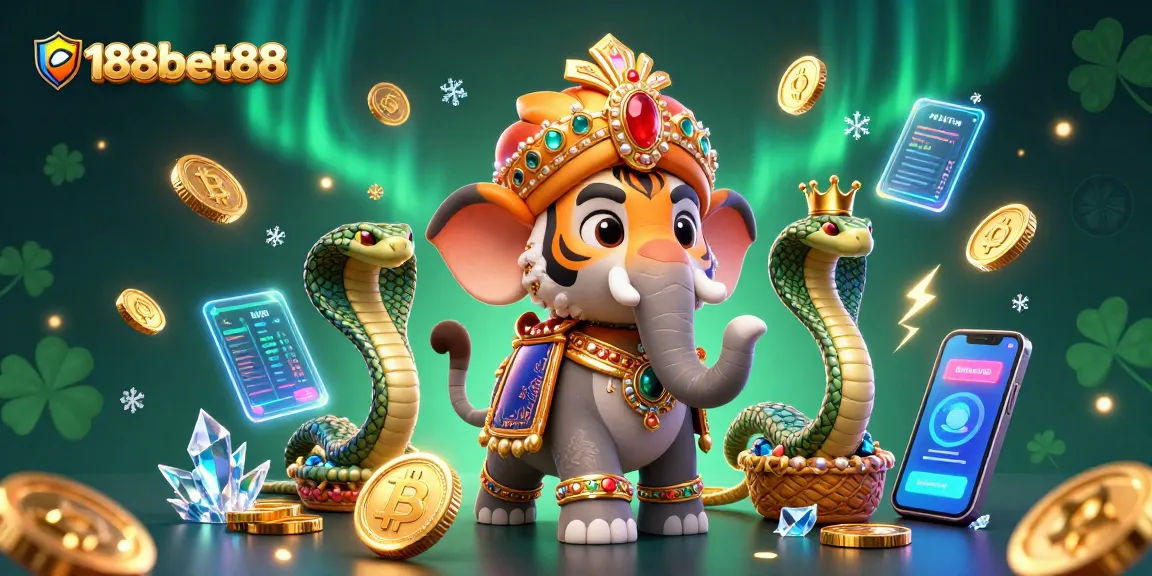 Engage in thrilling gaming at 188bet88 with a vibrant casino-themed illustration showcasing rich elements.