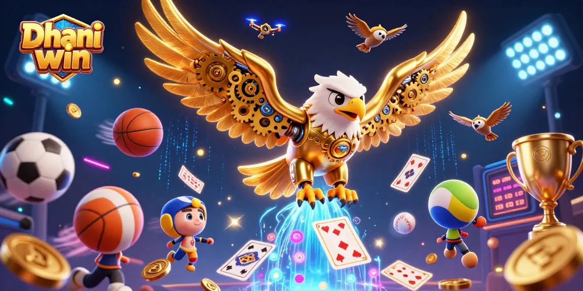 Dive into action on Dhani win, where AI elements and sports balls create an exhilarating gaming experience.