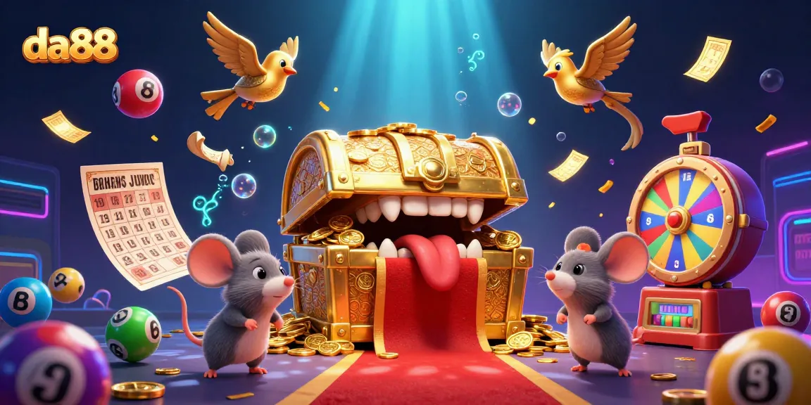 Experience thrilling jackpots and riches at da88 with vibrant lottery balls and dynamic casino elements.