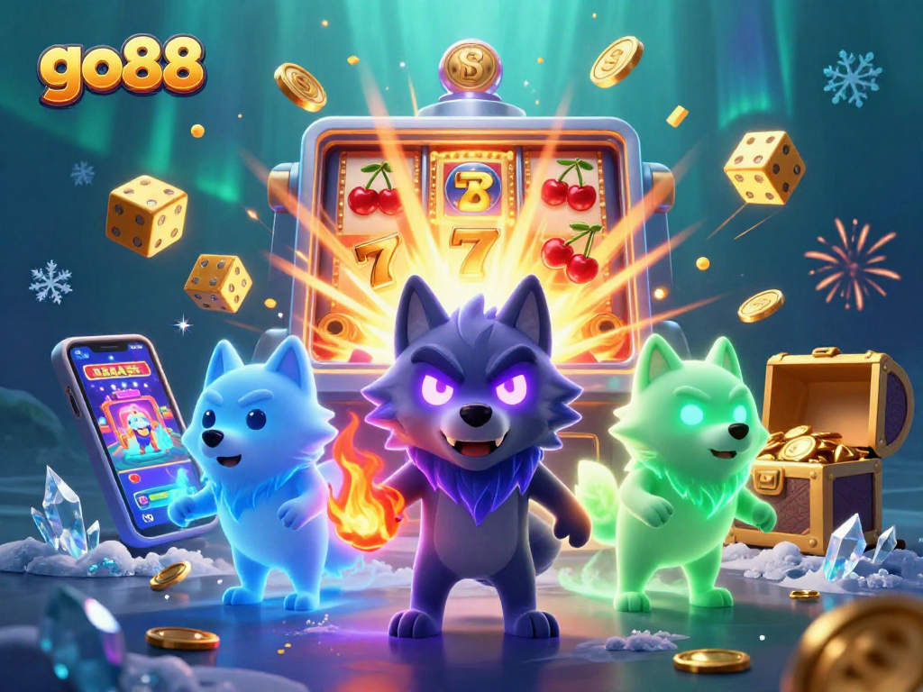 Experience thrilling wins with go88, featuring a vibrant casino scene full of action and rewards.