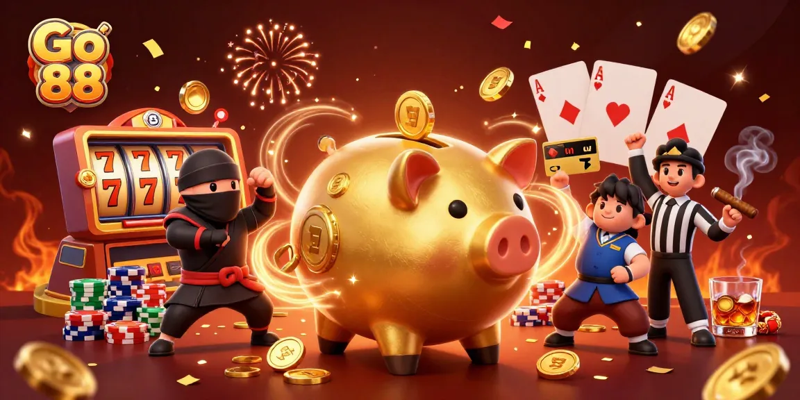 Experience thrilling gameplay with Go 88's vibrant 3D casino scene showcasing dynamic characters and game elements.