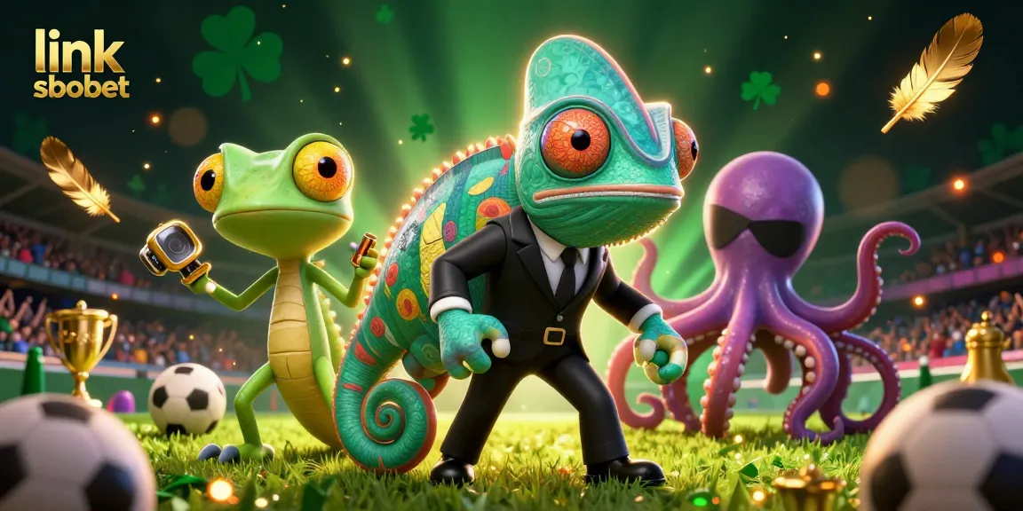 Experience thrilling sports betting action at link sbobet with colorful cartoon characters and dynamic elements.