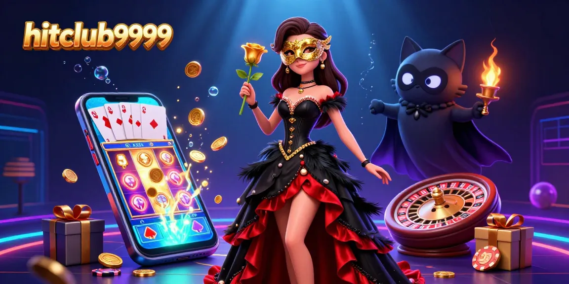 Experience the thrill of hitclub9999 with a stunning woman in a casino, adorned with gaming elements.
