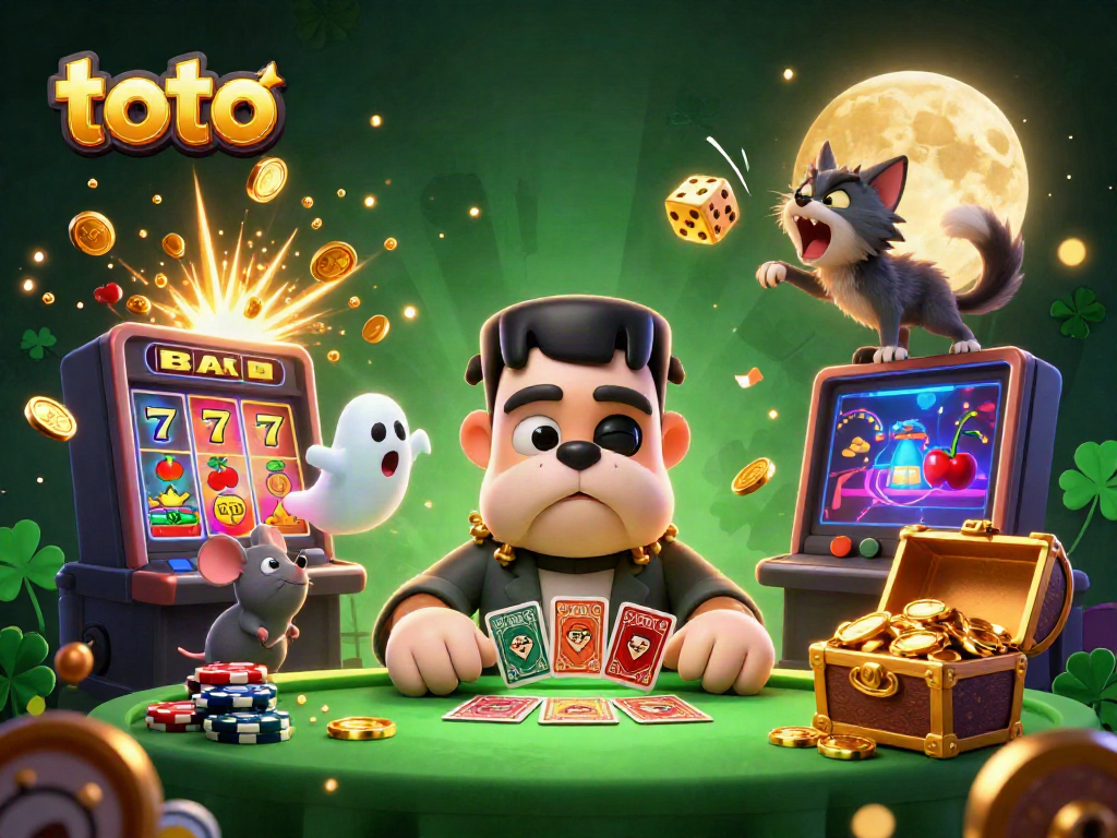 Engaging casino scene featuring a toto-themed illustration with vibrant characters and dynamic elements.