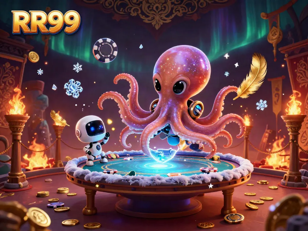 Experience thrilling gameplay at RR99 with an alien octopus dealing poker aboard a vibrant universe.