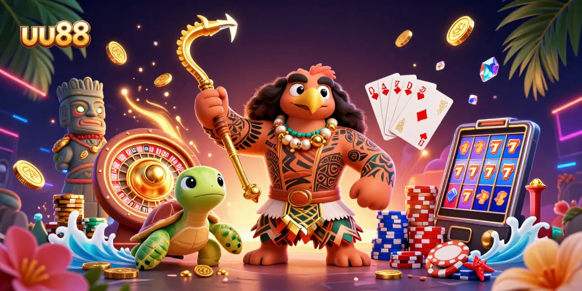 Experience exciting gaming at uu88 with vibrant casino elements and characters in action.