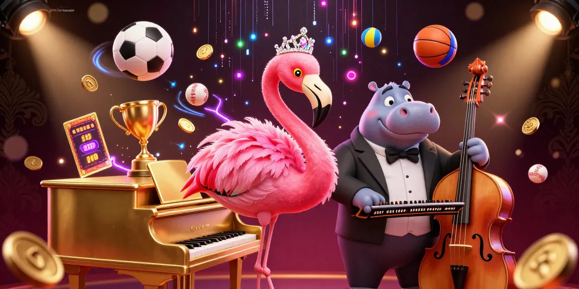 Engage in the thrilling game bài baccarat with vibrant characters and casino elements in a dynamic, 3D illustration.