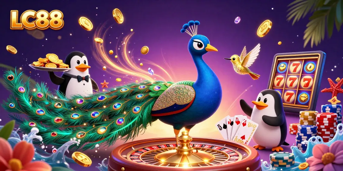 Engage with exciting games at LC88, featuring vibrant casino elements and captivating characters.