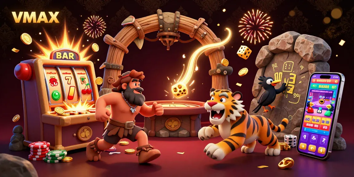 Join VMAX's exciting prehistoric casino adventure with characters, slots, and dazzling winnings.