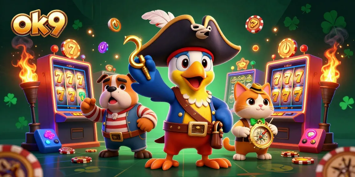 Experience exciting gaming adventures at ok9 with colorful slot machines and engaging characters.