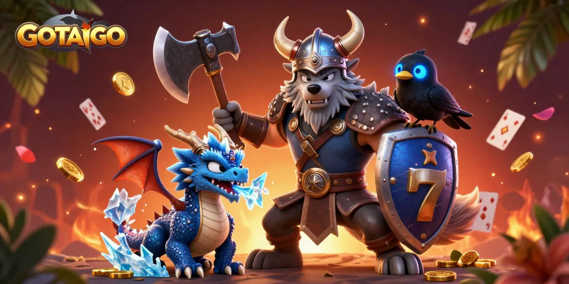Terjun ke dalam suasana slot GOTOTO dengan prajurit serigala Viking, harta karun, dan elemen bercahaya.
