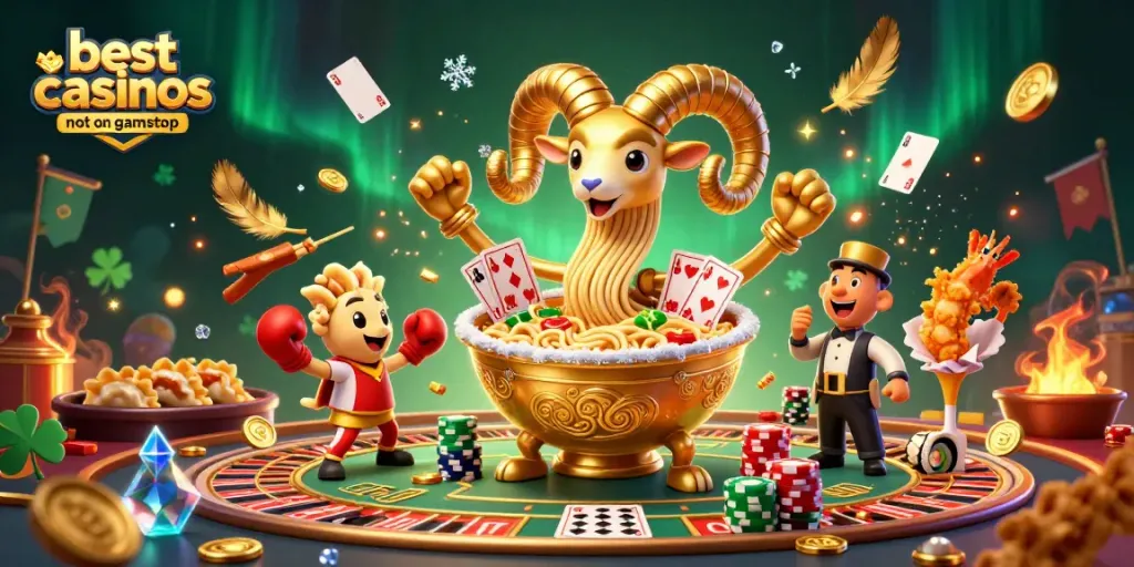 Experience thrilling gameplay at the best casinos not on gamstop with lively characters in a vibrant atmosphere.