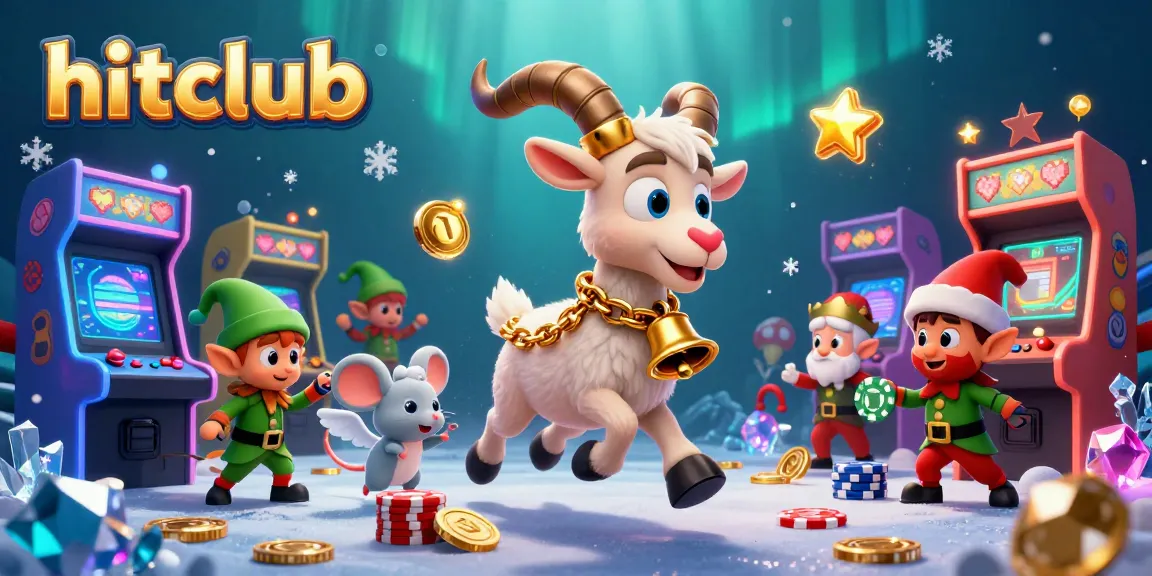 Join the holiday fun at hitclub's casino with vibrant 3D characters and exciting gaming elements.
