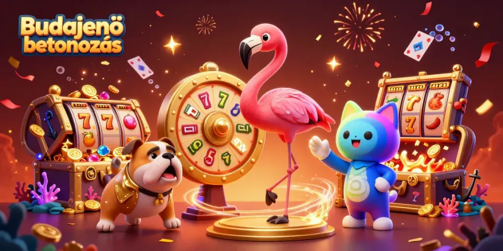 Experience thrilling Budajenő betonozás with exciting slot reels and a dynamic game show scene.