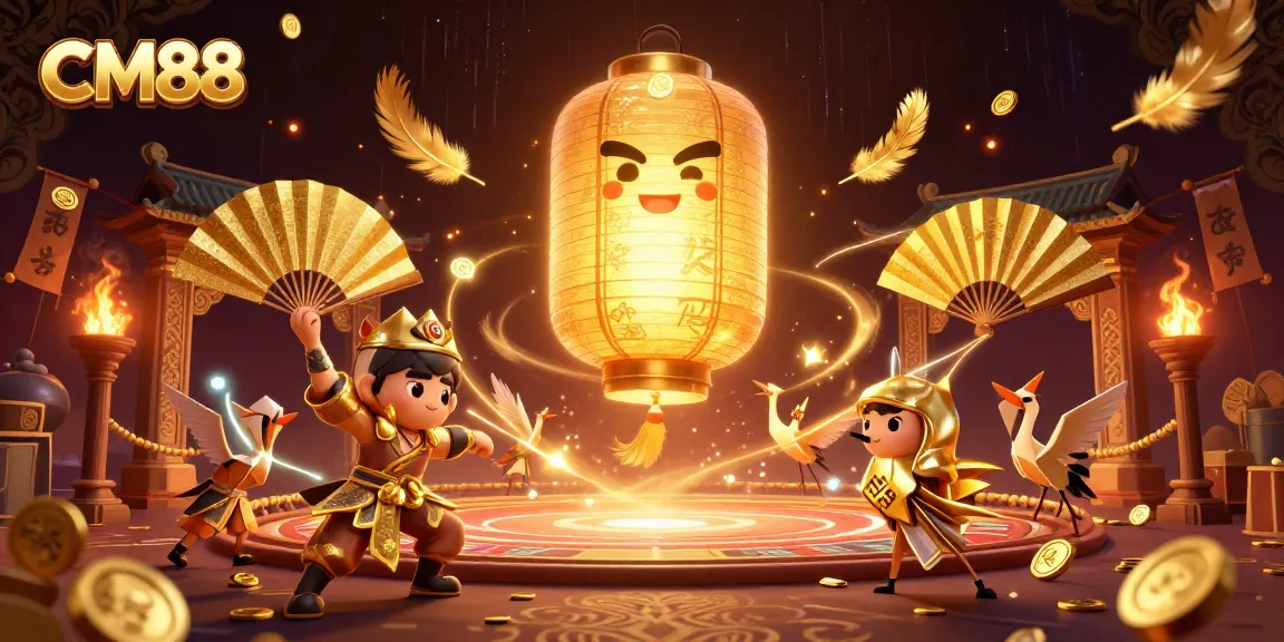 Join CM88 to experience vibrant online gaming at this animated casino scene.