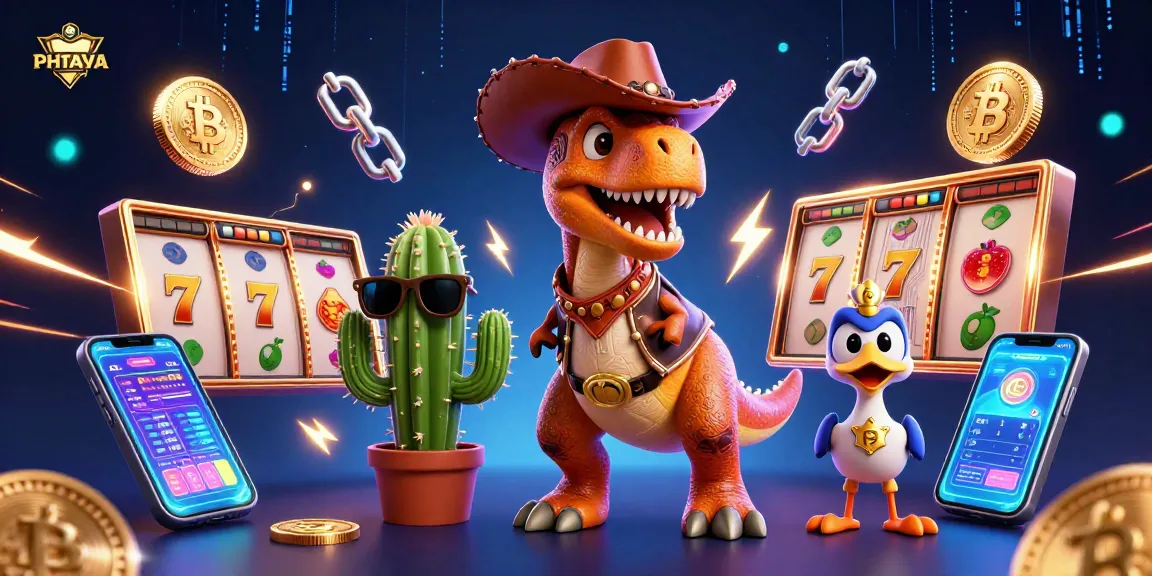 PHTAYA elevates online gaming with this vibrant 3D illustration showcasing interactive slot elements and dynamic characters.