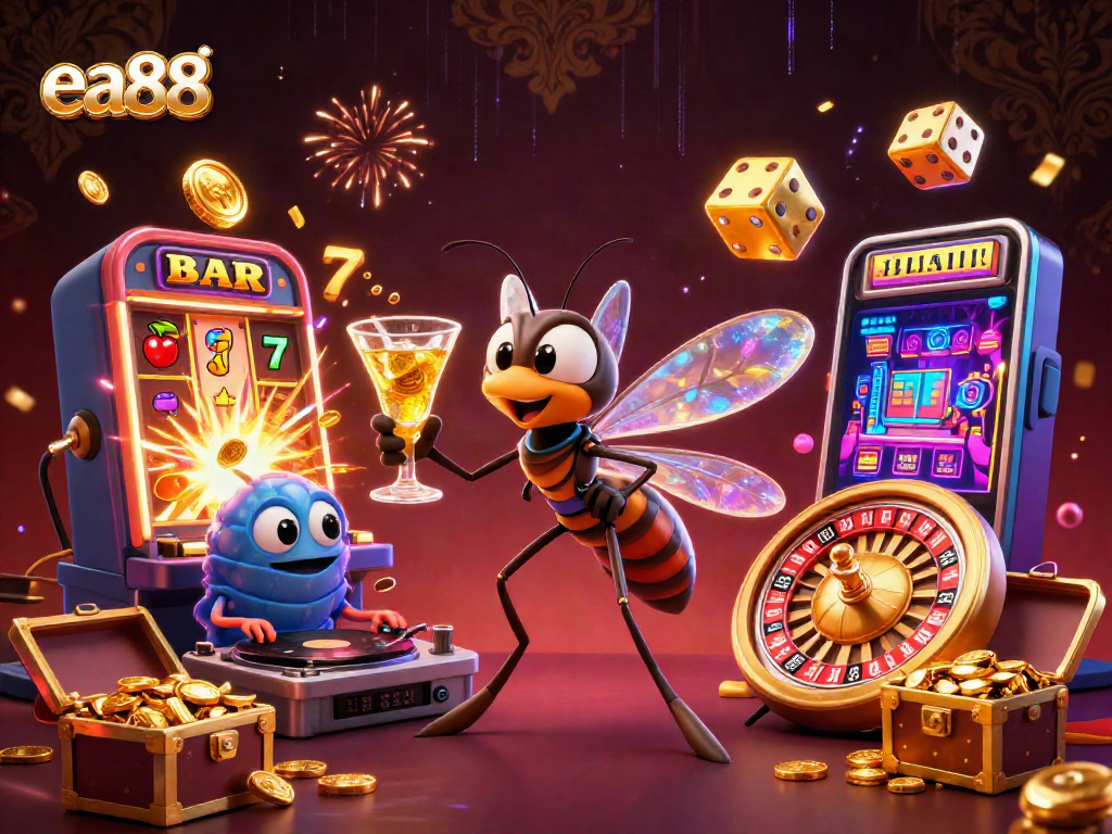 Engage with the thrilling world of ea88 as casino characters highlight vibrant gambling action.