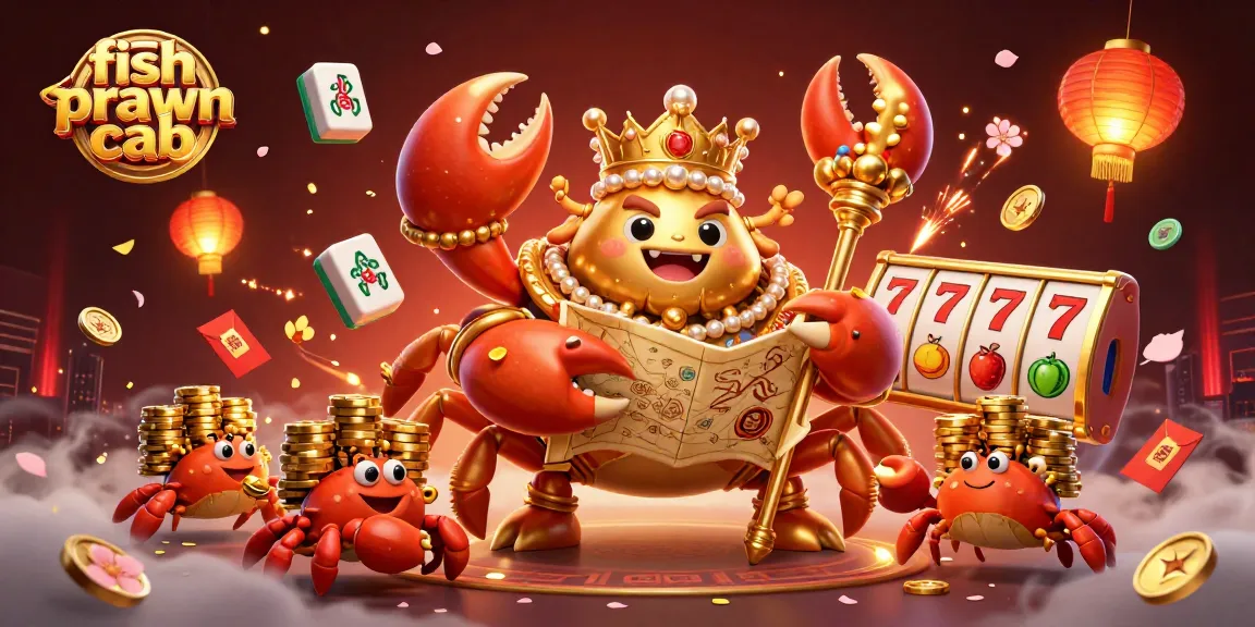 Engage in thrilling fish prawn crab gameplay with a vibrant 3D emperor crab serving as the center piece.