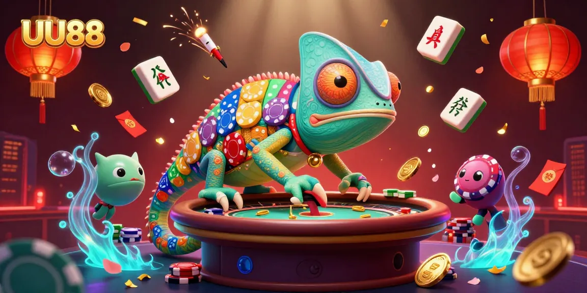 Experience thrilling gameplay with UU88 and colorful casino elements in this dynamic scene!