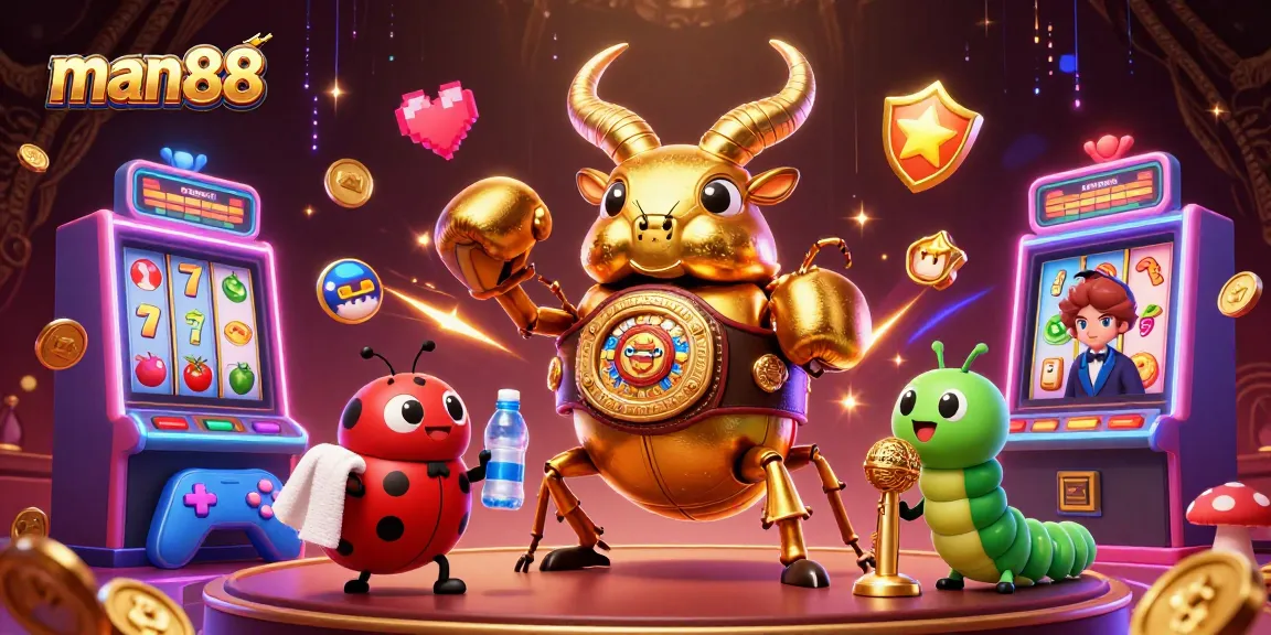 Engage in thrilling play with man88's vibrant slot machines and cartoon characters.