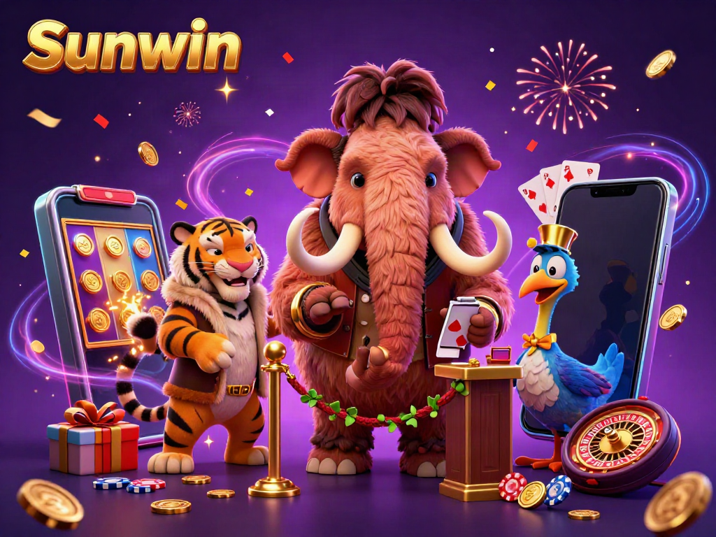 Experience Sunwin's vibrant casino atmosphere with engaging characters and games.