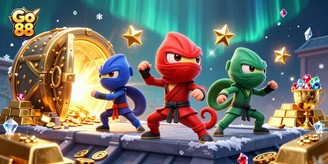 Win big with Go 88 as ninja chameleons dive into a thrilling casino adventure!