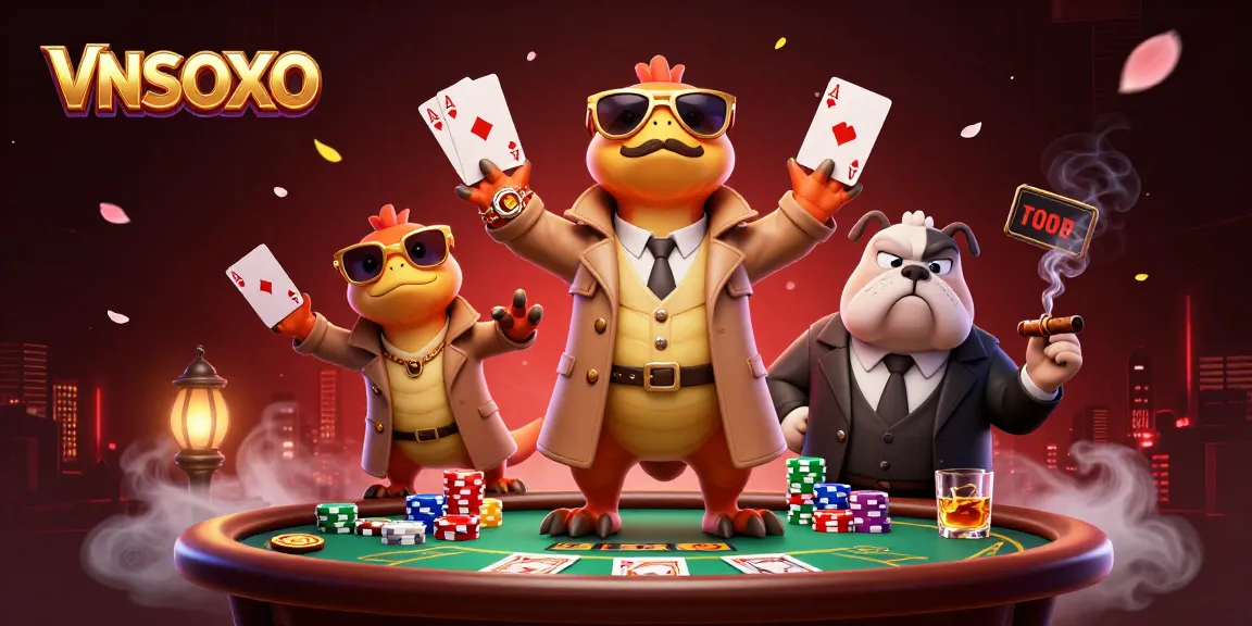 Engage in the thrilling VNSOXO casino atmosphere with raptors in disguise entering a VIP lounge.