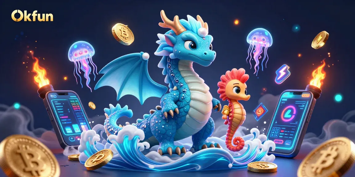 Engage in thrilling games at Okfun with dynamic 3D casino illustration featuring a vibrant underwater world.