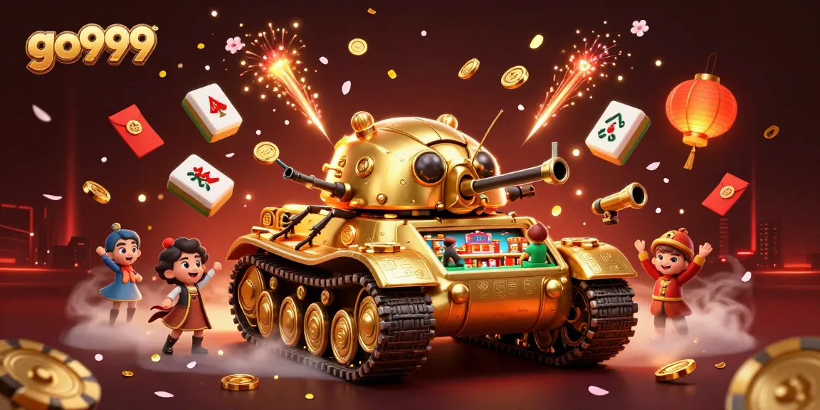 Engage in exciting gameplay at go999 with a rich scene of a golden beetle casino tank and vibrant decorations.