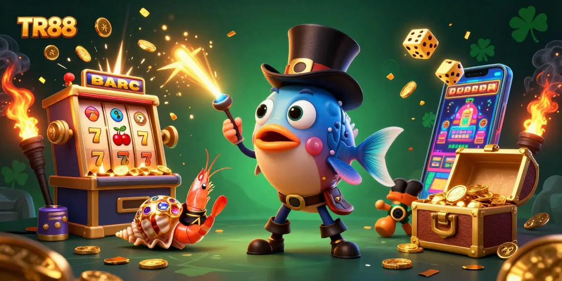 Experience thrilling wins at TR88 with dazzling casino game elements and whimsical underwater characters.