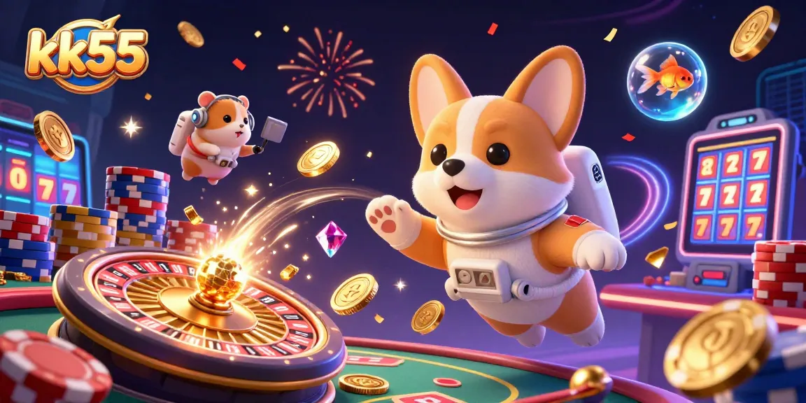 Experience thrilling gameplay and jackpots with kk55 in this vibrant casino scene.