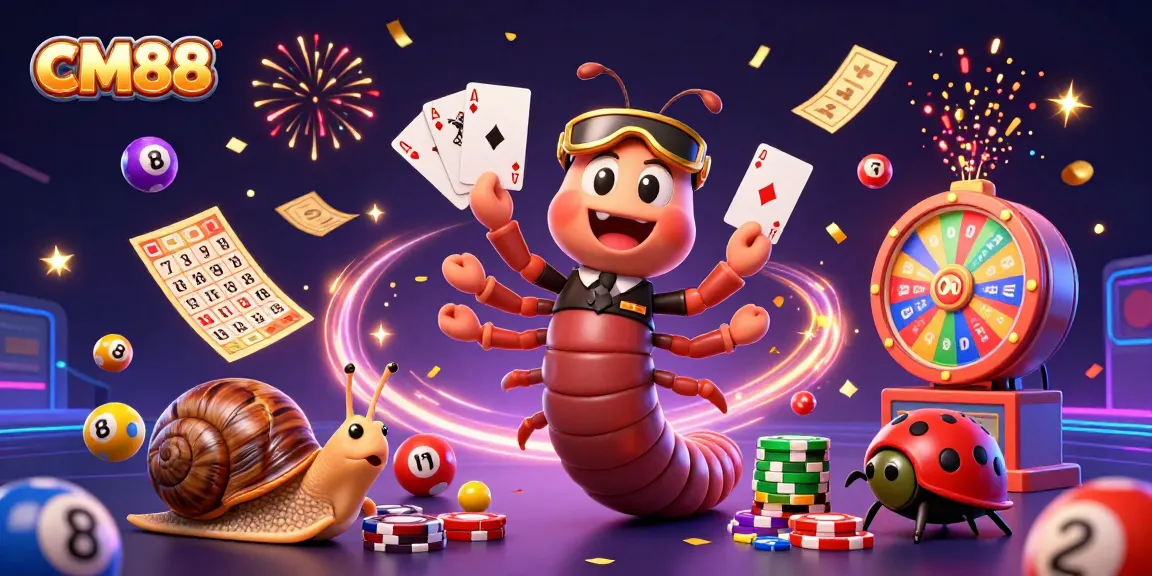 CM88 dealers showcase exciting gambling elements with colorful lottery balls and festive celebration effects.