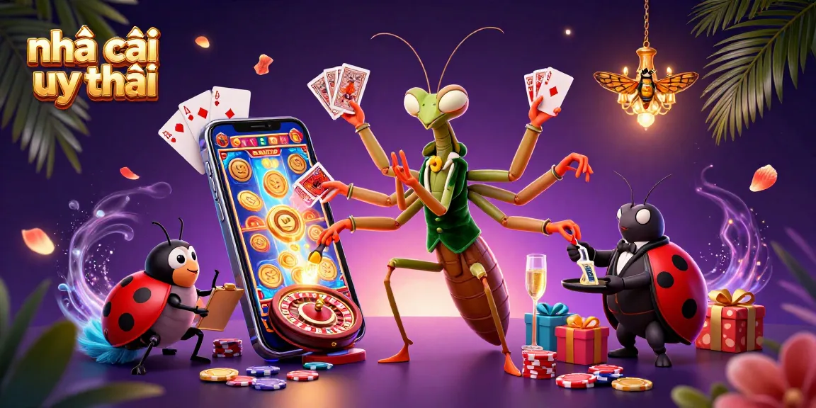 Engage with nhà cái uy tín in a vibrant 3D illustration showcasing dynamic casino action and excitement.