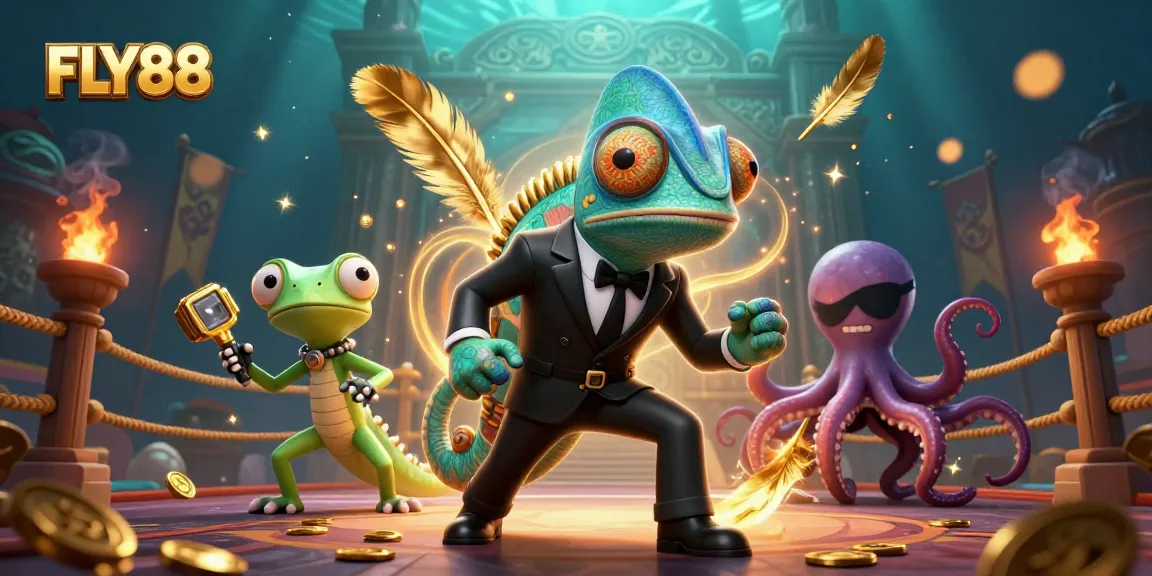 Experience the thrill at FLY88 with dynamic characters in an engaging casino setting.