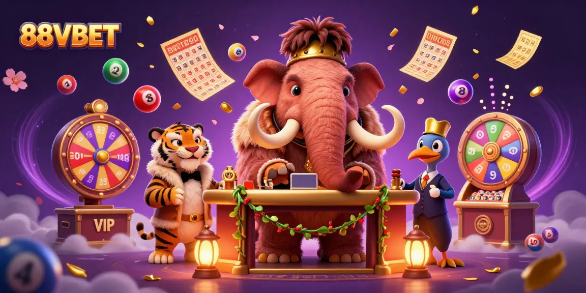 Experience the thrilling atmosphere of 88VBET with a dynamic casino scene featuring iconic cartoon characters.