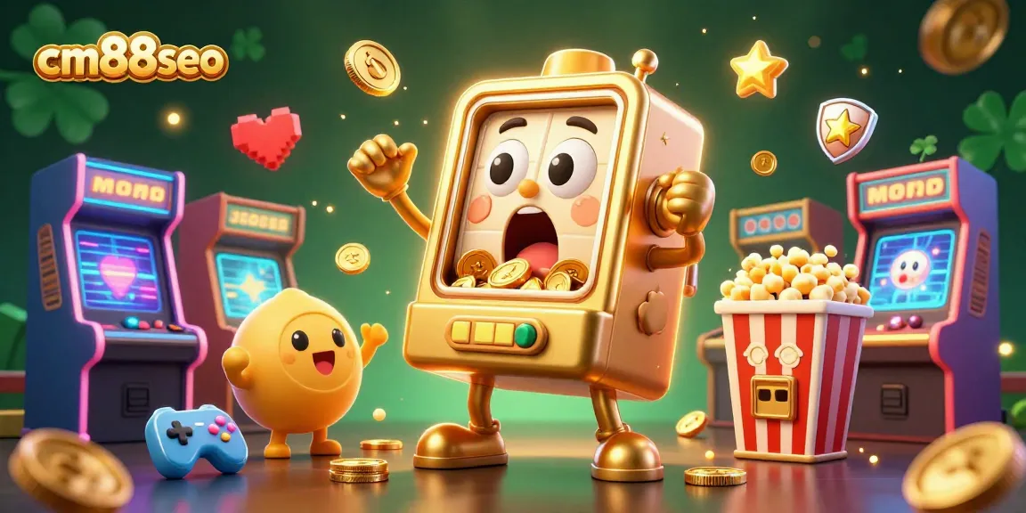 Spin the reels at cm88seo with a vibrant slot machine jackpot scene full of excitement and winning action.
