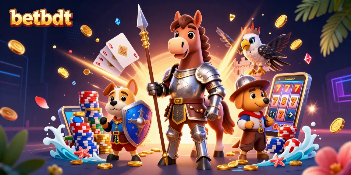 Betbdt features an epic casino illustration with characters and dynamic gaming elements.
