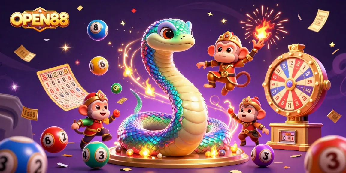 Engage in exciting gaming adventures at OPEN88 with vibrant lottery balls and festive elements.