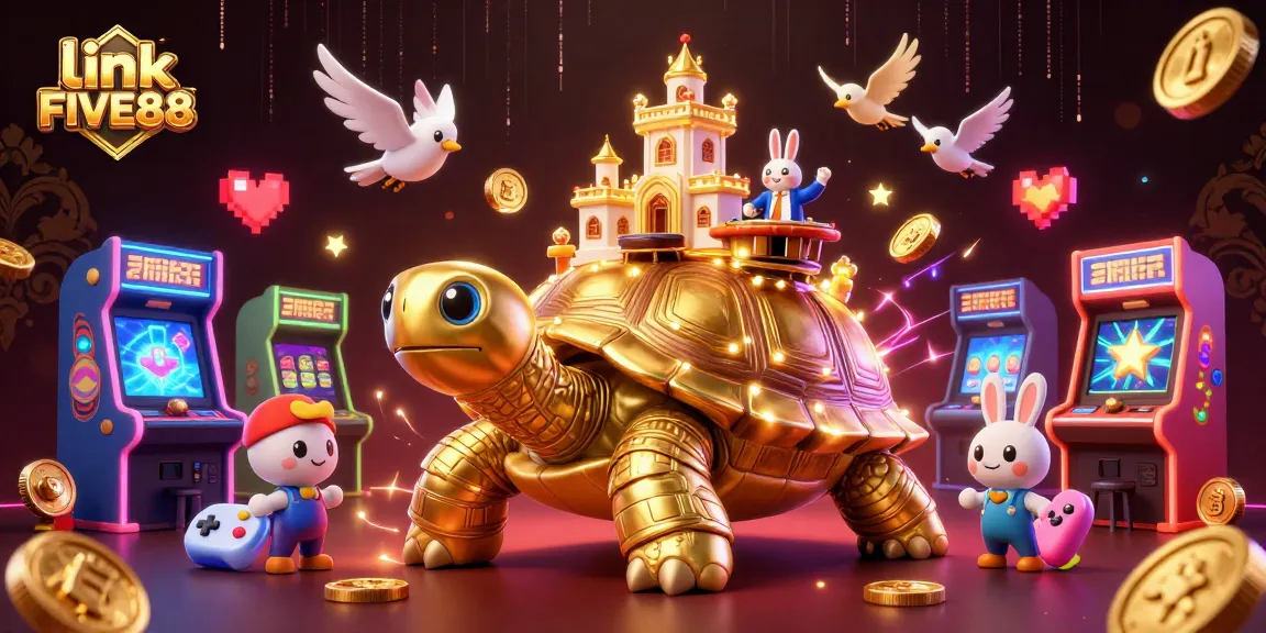 Engage with the immersive world of link FIVE88 featuring a golden tortoise casino and dynamic game elements.