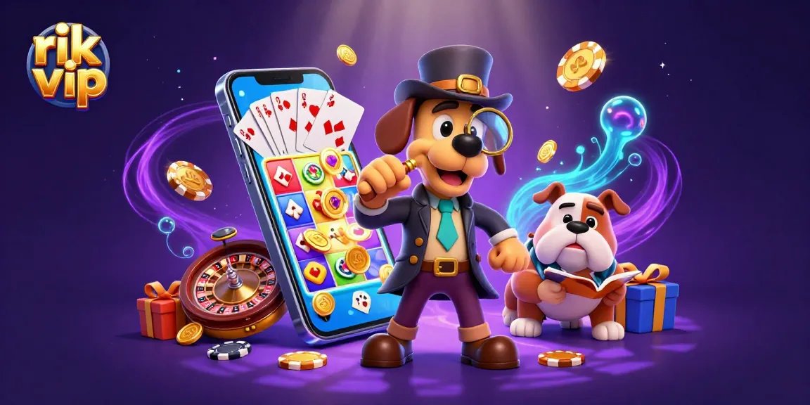 Engage with the rik vip gaming world as a detective and companion seek out treasure clues amidst vibrant casino elements.