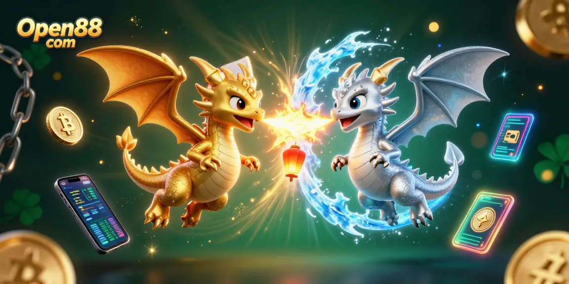 Engage with the thrilling scene of dragons embodying the spirit of Open88 com with vibrant casino elements.