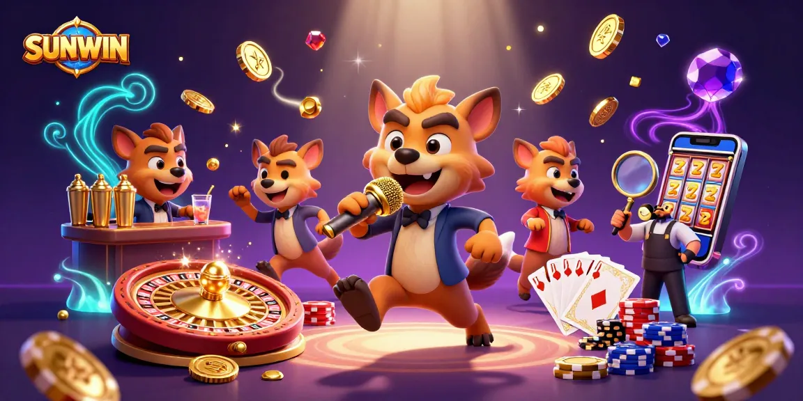 SUNWIN hyenas bringing excitement to the casino with stand-up comedy, drinks, and ID checks.