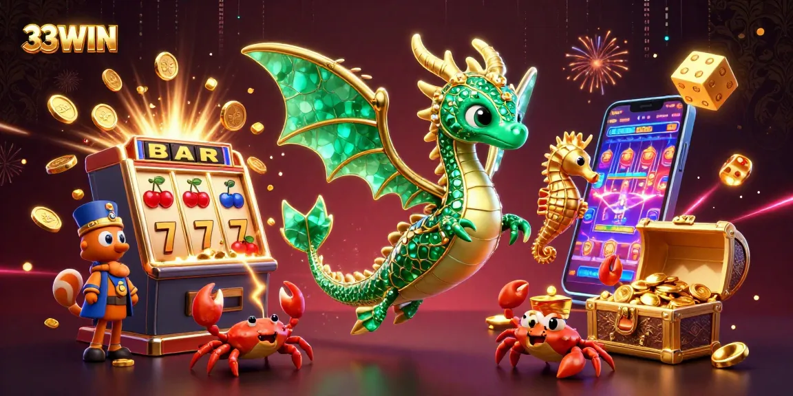 Experience thrilling gaming opportunities with 33WIN in a colorful and dynamic casino atmosphere.