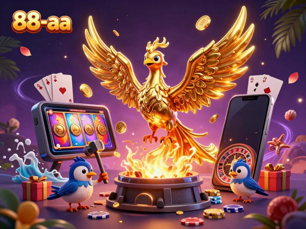 Experience thrilling gaming at 88-aa with a molten phoenix and dynamic casino elements.