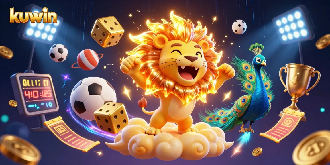 Kuwin's unique online gaming atmosphere showcases a vibrant, interactive casino experience with cartoon characters.