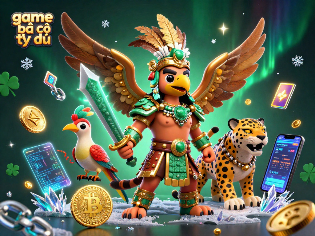 Engage in the game bài cờ tỷ phú with strategic moves surrounded by warriors and cryptocurrencies.
